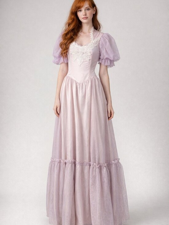 Gunne Sax Dresses & Skirts - Gunne Sax Lilac 70s Dress Lace Ruffles